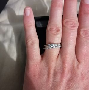 14k White Gold Trinity Engagement Ring